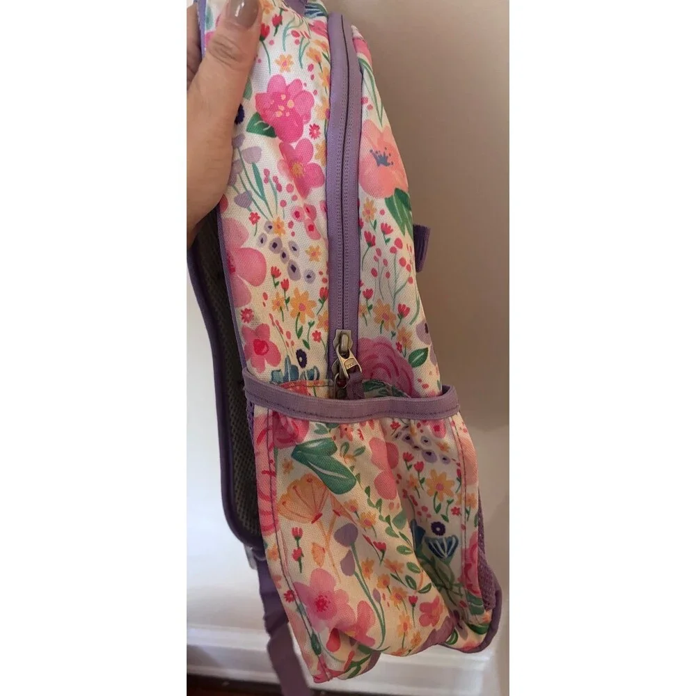 Pottery Barn Kids Mackenzie Floral Backpack Pink Purple Girls School Bag